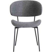 World Furniture 6 X Willow Fabric Dining Chair - Dark Grey Black Leg