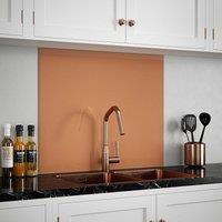 Copper Glass Kitchen Splashback 900mm X 750mm, Gold
