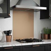 Rose Gold Glass Kitchen Splashback 600mm X 750mm, Gold