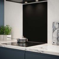 Matt Black Glass Kitchen Splashback 600mm X 750mm, Black