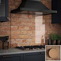Clear Glass Kitchen Splashback copper Caps 900mm X 750mm, Clear
