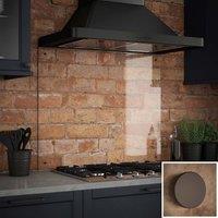 Clear Glass Kitchen Splashback gunmetal Caps 900mm X 750mm, Clear