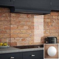 Clear Glass Kitchen Splashback satin Chrome Caps 900mm X 750mm, Clear