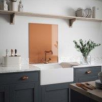 Laura Ashley Copper Glass Kitchen Splashback 600mm X 750mm, Gold
