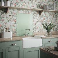Laura Ashley Eau De Nil Glass Kitchen Splashback 600mm X 750mm, Green