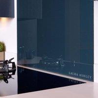 Laura Ashley Midnight Seaspray Glass Kitchen Splashback 600 X 750mm, Blue