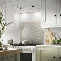 Laura Ashley Lisette Flint Glass Kitchen Splashback 600mm X 750mm, Grey