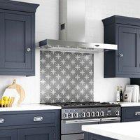 Laura Ashley Wicker Charcoal Kitchen Splashback 600 x 750mm, Grey