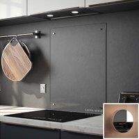 Laura Ashley Clear Glass Kitchen Splashback chrome Caps 900 X 750mm, Clear