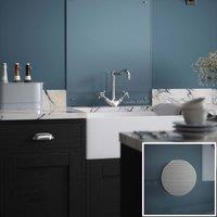 Laura Ashley Clear Glass Kitchen Splashback brushed Caps 600 X 750mm, Clear