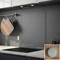 Laura Ashley Clear Glass Kitchen Splashback brushed Caps 900 X 750mm, Clear