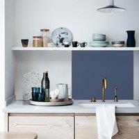 Country Living Peacock Blue Matt Splashback 600mm X 750mm, Blue