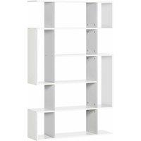 HOMCOM Freestanding Modern 5-tier Bookshelf With 13 Open Shelves White, White