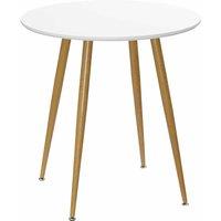 HOMCOM Round Modern Dining Table For 2 White, White