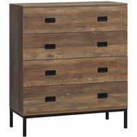 HOMCOM Chest Of Drawers 4-drawer Storage Organiser Unit With Metal Frame, Brown