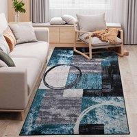 HOMCOM Blue Geometric Modern Area Rug 160X230 Cm, Blue