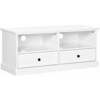 HOMCOM Modern TV Unit Cabinet For TVs Up To 45inch White, White