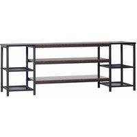 HOMCOM TV Unit Cabinet For TVs Up To 65inch Brown And Black, Black