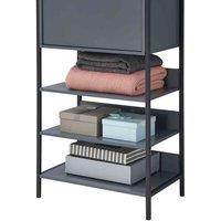 Zahra Storage Open Wardrobe Clothes Organizer - Dark Grey, Grey