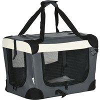 PawHut 51cm Foldable Pet Carrier for Cats and Miniature Dogs - Grey, Grey