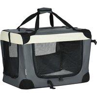 PawHut 60cm Foldable Pet Carrier for Cats and Miniature Dogs - Grey, Grey