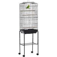 PawHut Bird Cage for Finch, Canary, Parakeet - Black, Black