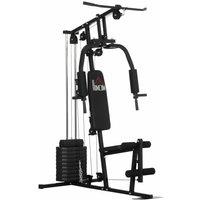 Homcom Multifunction Home Gym Machine With 45Kg Weights Black, Black