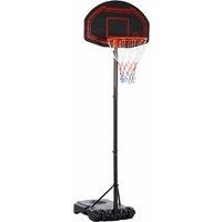 Homcom Outdoor Adjustable Basketball Hoop Stand W Wheels And Stable Base Black, Black