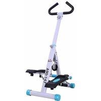 Homcom Foldable Adjustable Step Machine W Handlebar Lcd Display White, White