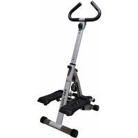 Homcom Foldable Adjustable Step Machine W Handlebar Lcd Display Grey, Grey