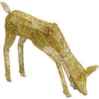 Monster Shop Light Up Reindeer Gold Grazing Doe - 61cm 120 Ice White LED, White