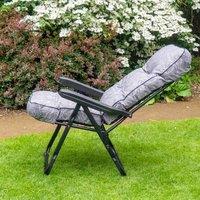 Glendale Grey Wave Deluxe Recliner, Black