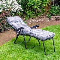 Glendale Grey Wave Deluxe Lounger, Black