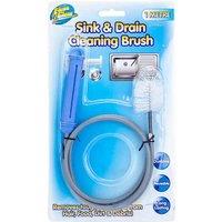 Eazee2Clean 1M Sink and Drain Cleaning Brush, Silver