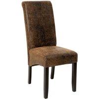 Tectake Dining Chairs w/ Ergonomic Seat Shape - Brown And High Gloss Solid Hardwood, Brown