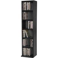 Tectake CD Storage w/ 6 Shelves For 102 CDs - Black, Black