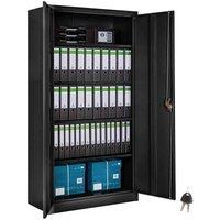 TecTake Filing Cabinet With 5 Shelves - Black Steel