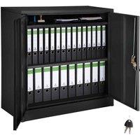 TecTake Filing Cabinet With 3 Compartments 90X40X90Cm - Black Steel