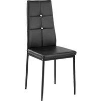 Tectake 6 Dining Chairs w/ Rhinestones - Black, Black