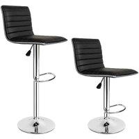 Tectake 2 Johannes Bar Stools - Black, Black