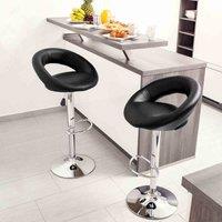 Tectake 2 Christian Bar Stools - Black, Black