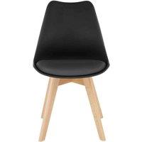 Tectake 2 Friederike Dining Chairs - Black, Black