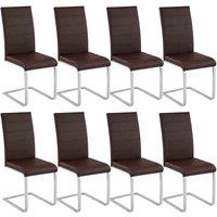 Tectake 8 Dining Rocking Chairs - Brown, Brown