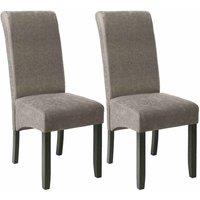 Tectake 2 Elegant Dining Chairs w/ Ergonomic Seat Shape - Grey, Grey