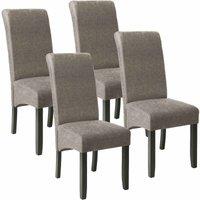 Tectake 4 Elegant Dining Chairs w/ Ergonomic Seat Shape - Grey, Grey