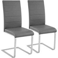 Tectake 2 Dining Chairs Rocking Chairs - Grey, Grey