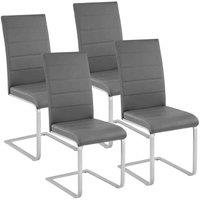 Tectake 4 Dining Chairs Rocking Chairs - Grey, Grey