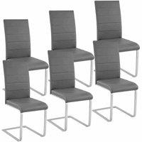 Tectake 6 Dining Rocking Chairs - Grey, Grey