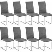 Tectake 8 Rocking Dining Chairs - Grey, Grey