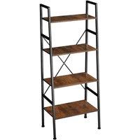 Tectake Newcastle Ladder Shelf w/ 4 Shelves Bookcase, Brown